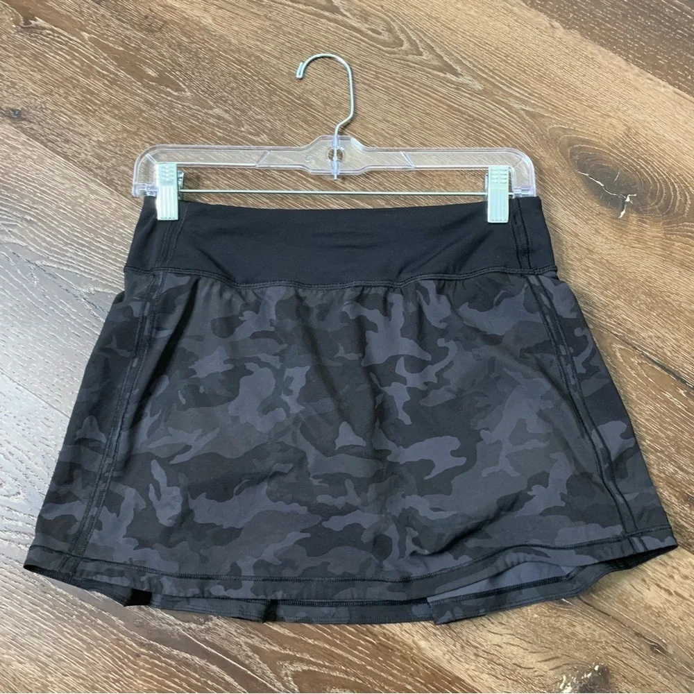 Lululemon womens pace rival skirt incognito multi gray black 4Tall